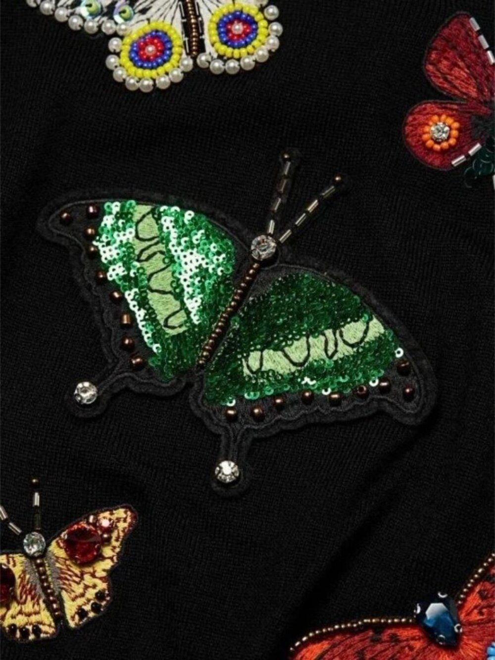 NWT Alice + Olivia Ciara Butterfly Embroidered Sweater Medium M - Picture 12 of 14
